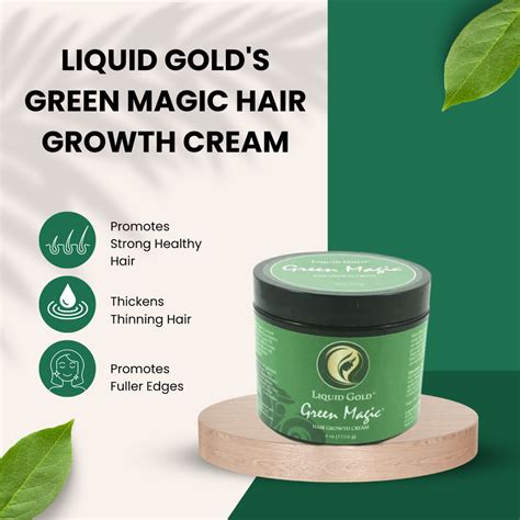 Hair growth cream with the power of liquid gold and green magic